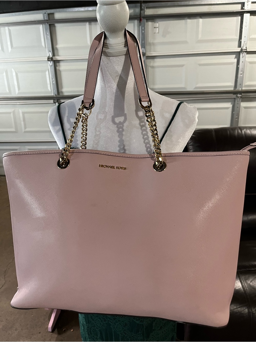 Michael Kors Blush Pink Leather Chain-Handle Tote